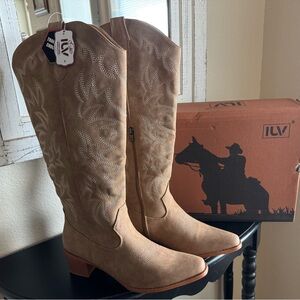 IUV Tan Western Cowboy Boots